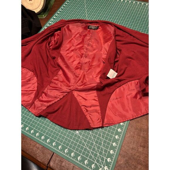Bagatelle Women's Red Faux Leather Cardigan Jacket Size Large - Picture 6 of 6